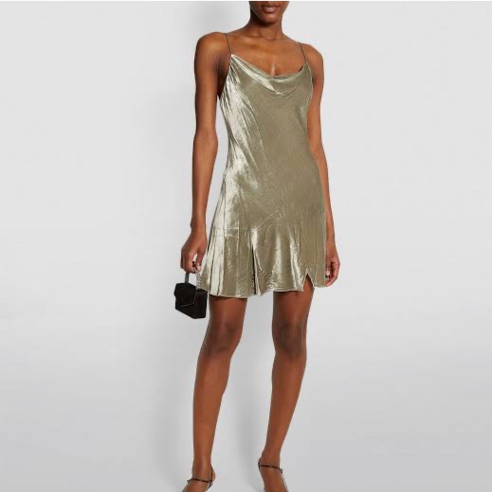 Alice + olivia velvet carmelina slip dress
